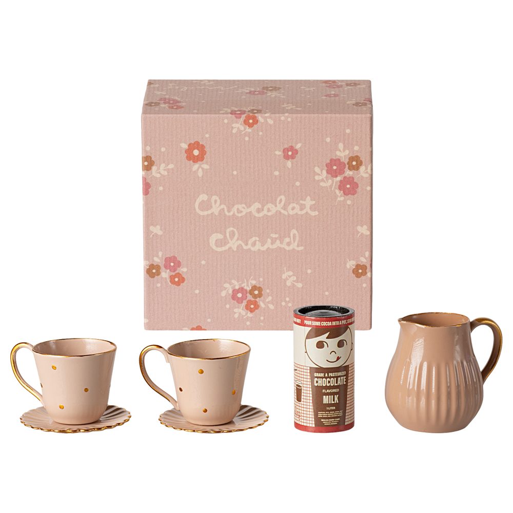 Maileg Set Cioccolata Calda Mini Con Tazze, Piatti E Brocca
