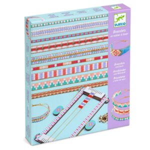 Djeco Kit Braccialetti Perline Grandi con Telaio in Legno