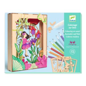 Djeco Kit Diorama in Legno da Colorare Alizée 7-12 anni