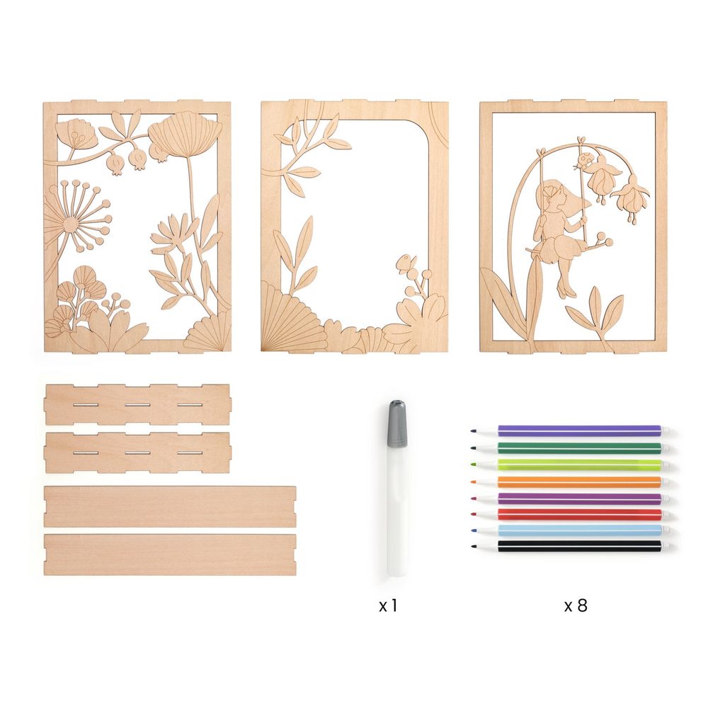 Djeco Kit Diorama in Legno da Colorare Alizée 7-12 anni