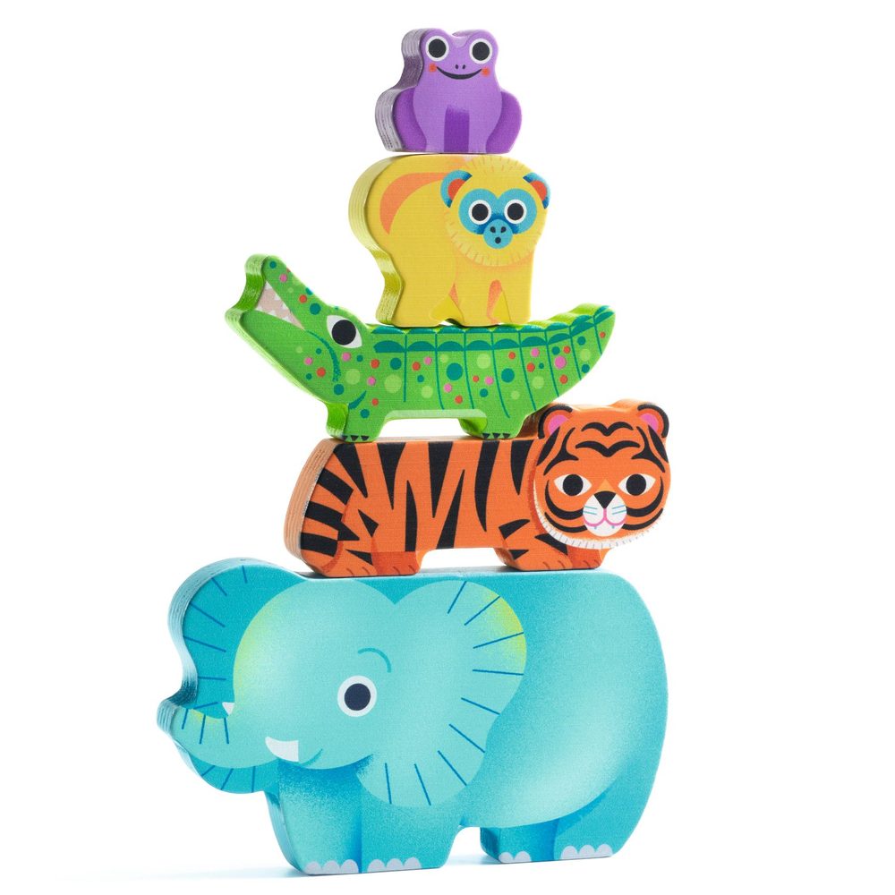 Djeco Puzzle in Legno WoodyWild Animali Selvaggi 5 Pezzi