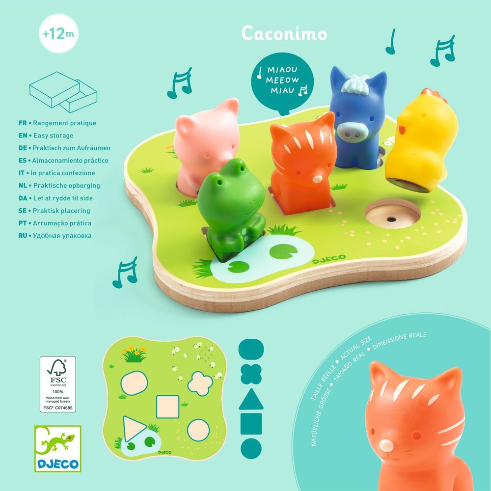 Djeco Puzzle Sonoro in Legno Caconimo Animali della Fattoria