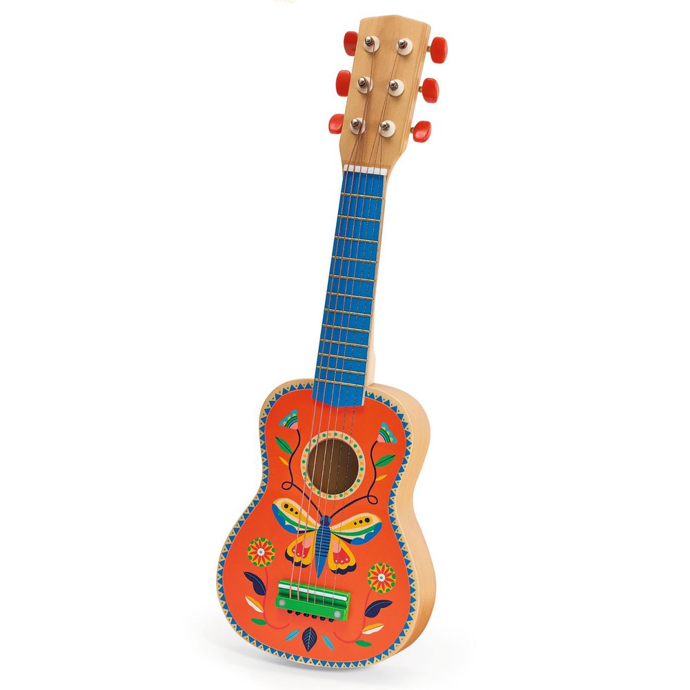 Djeco Chitarra in Legno per Bambini Animambo 6 Corde Metalliche