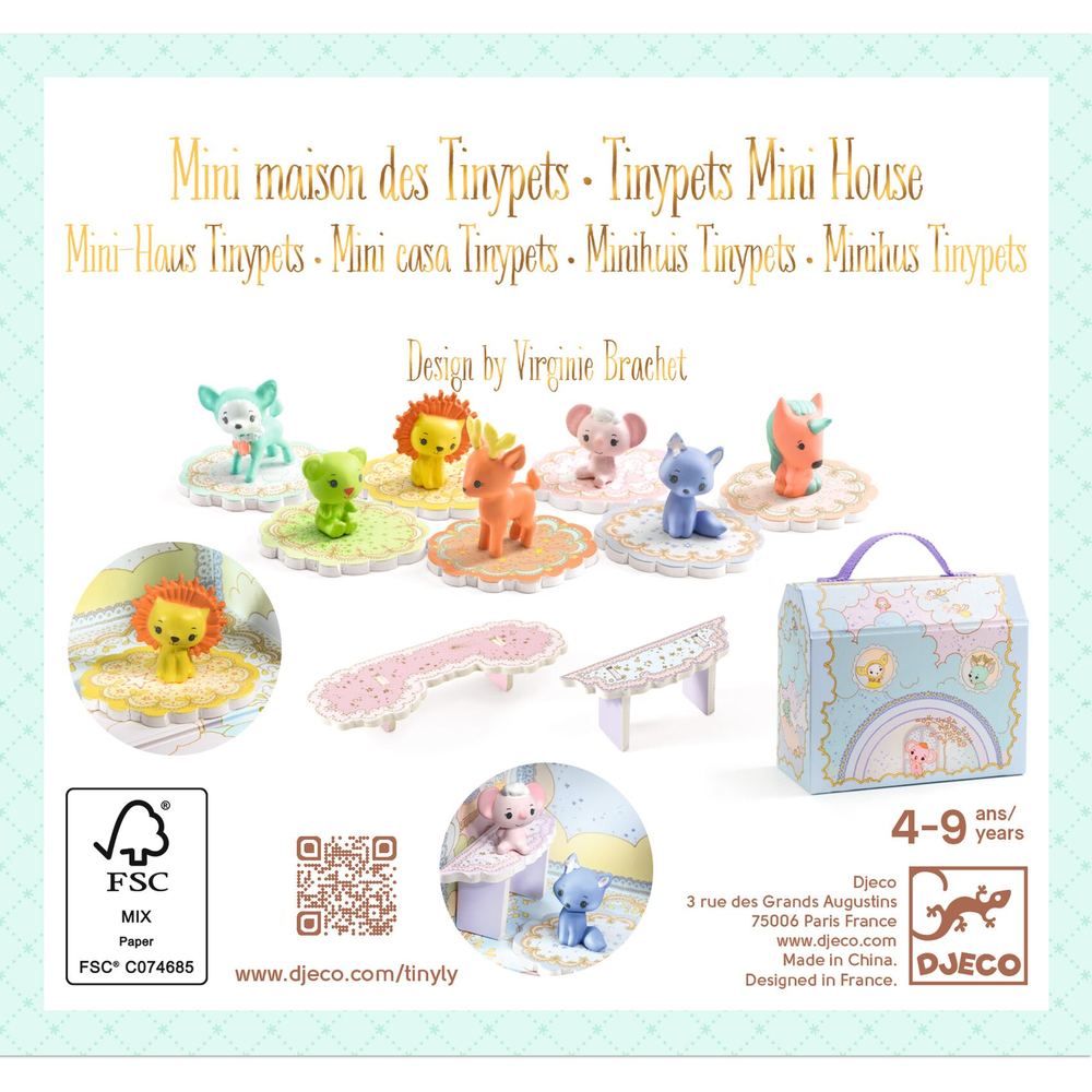 Djeco Mini Casa Tinypets Tinyly con 7 Animaletti