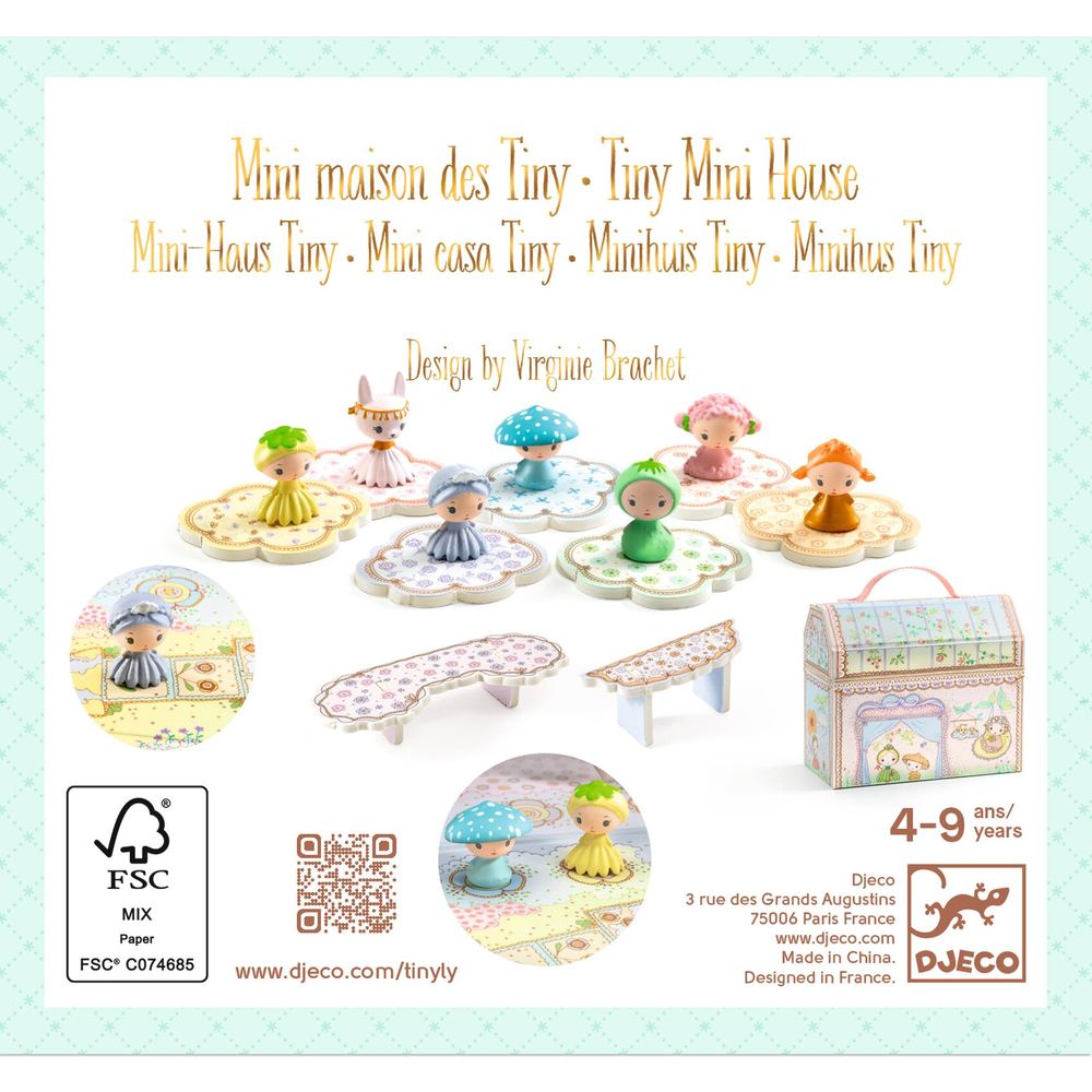 Djeco Mini Casa Tiny Serra Tinyly con 7 Personaggi