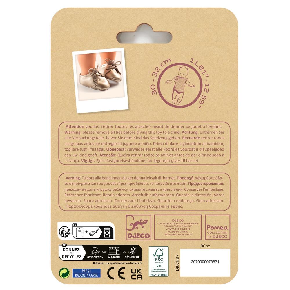 Djeco Scarpe d'Oro Stringate per Bambole