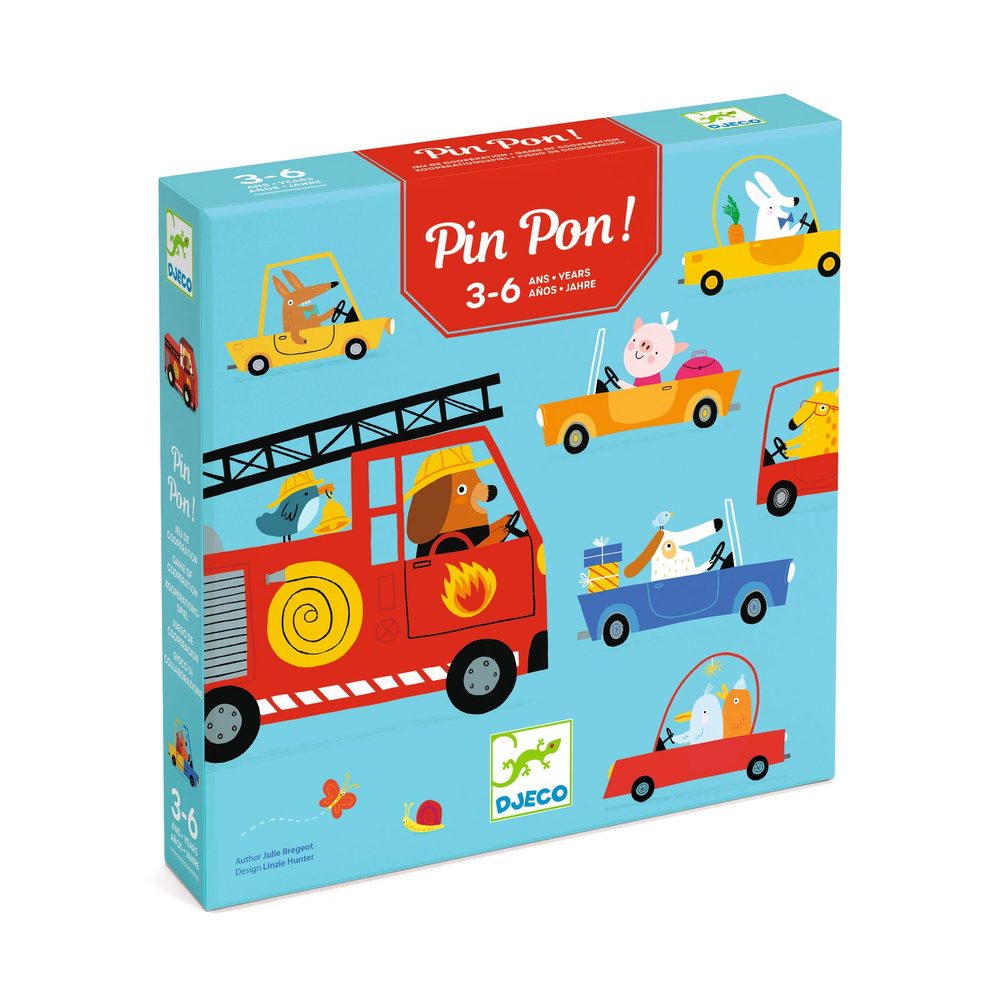 Djeco Gioco da Tavolo Cooperativo PinPon Pompieri 3-6 anni