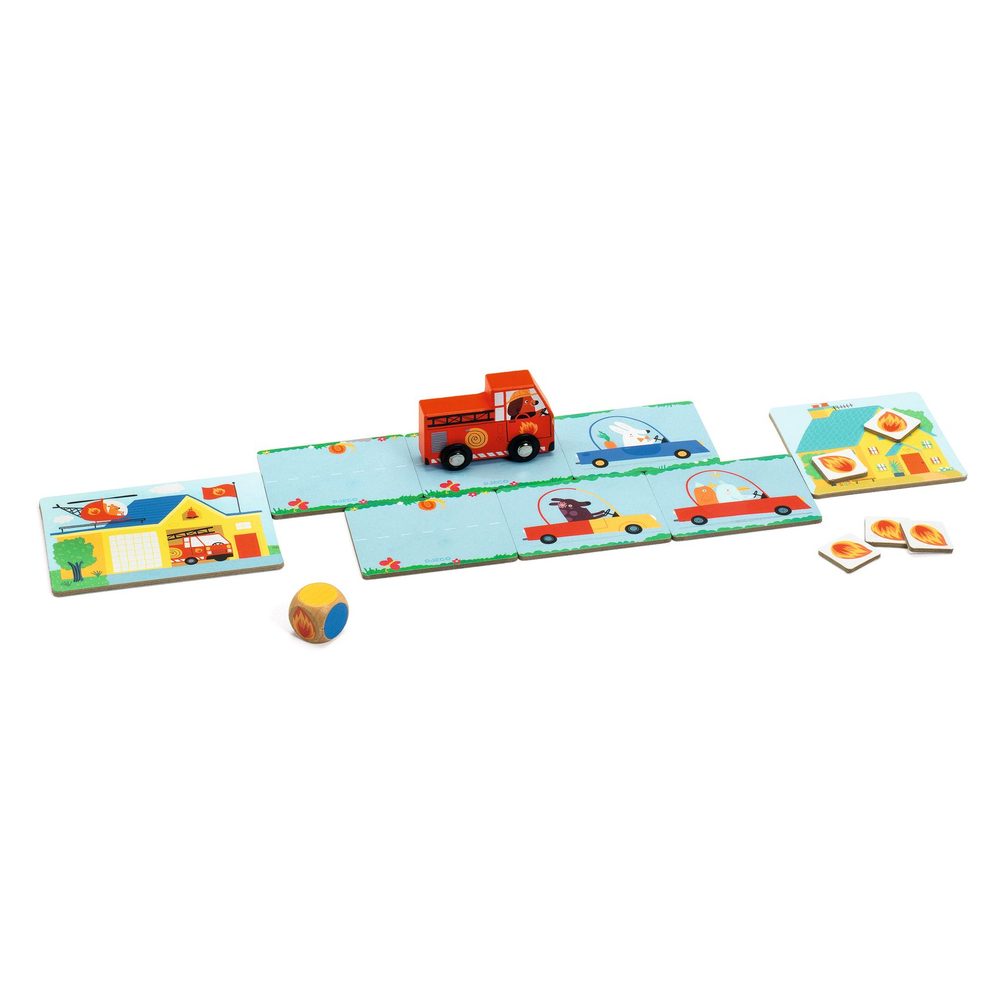 Djeco Gioco da Tavolo Cooperativo PinPon Pompieri 3-6 anni